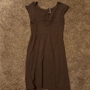 Brown Knit Cap Sleeve Dress - Knitted & Knotted - Anthropologie